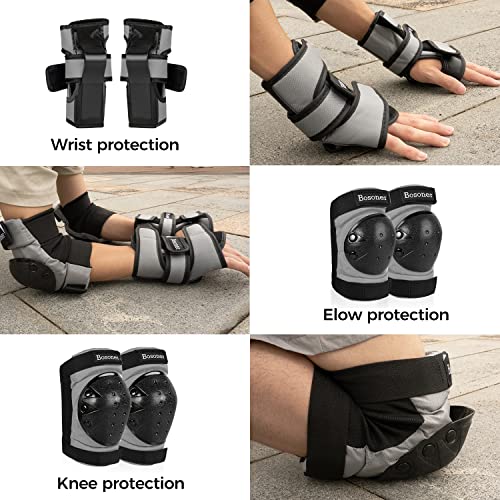 Bosoner Adult/Child Knee Pads Elbow Pads Guards Protective Gear Set For Cycling Bike Skateboarding Inline Roller Skating Bicycle Scooter, Wrist Guards Youth Kids Adults For Multi-Sports Outdoor #TOP2