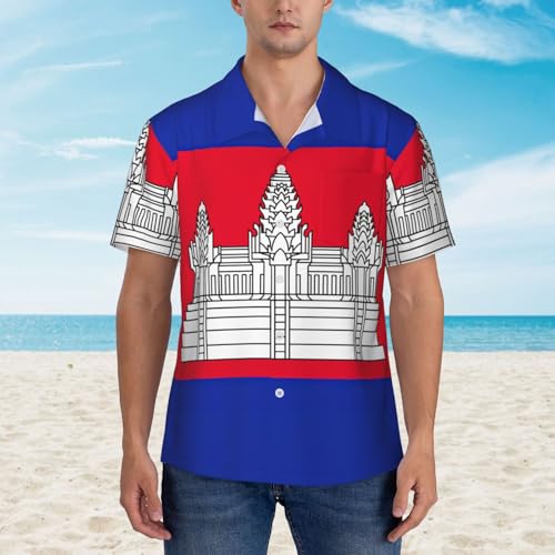 Chemise hawaïenne Cambodge EdWal imprimé graphique haute définition
