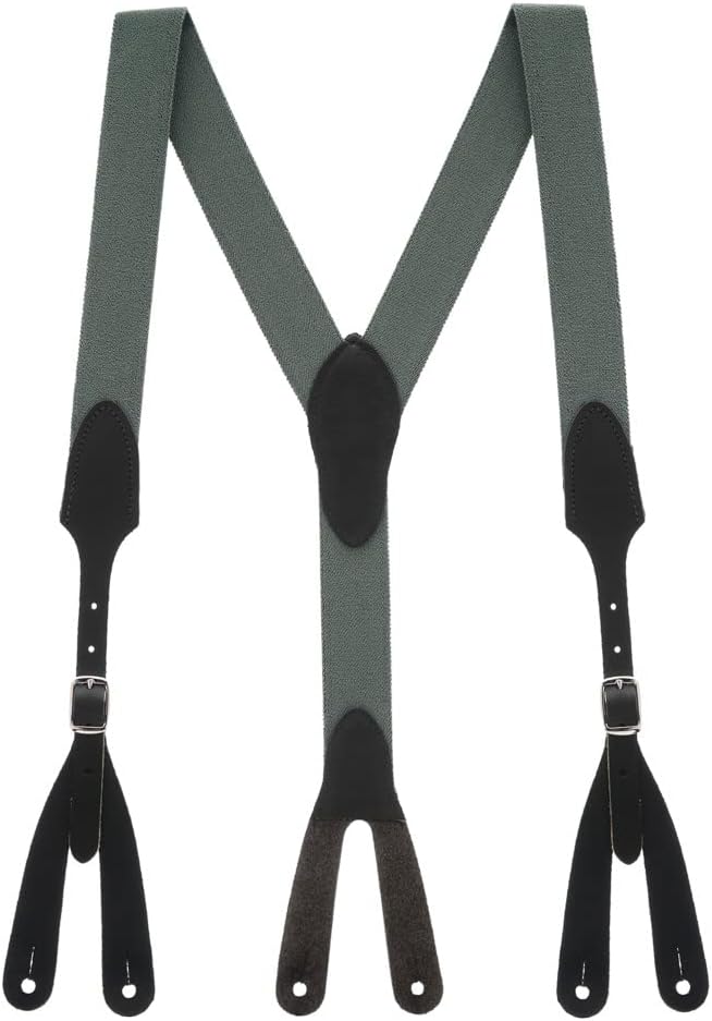 Suspender Store Rugged Comfort Extra-Sturdy Elastic Suspenders - Y-Back - Button - 5 Colors & Sizes Including Big & Tall