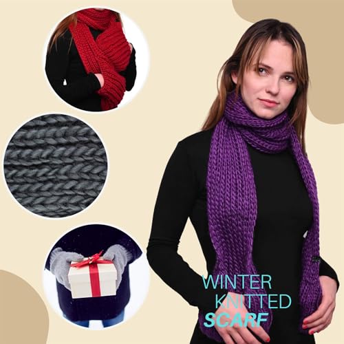 Bufanda de invierno contra el frío de punto grueso y bolsillos Basic Sense 5