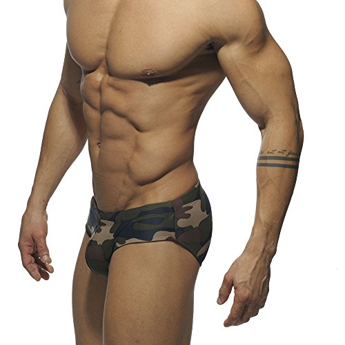 Men's Water Sport Swim Briefs Camouflage Sexy Tight Swimming Trunk2