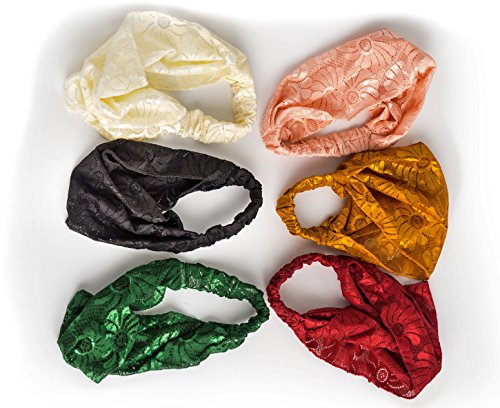 5 Pics: HBY8482; Lace Cotton Multi-Style Headbands for Women Sports or Fashion