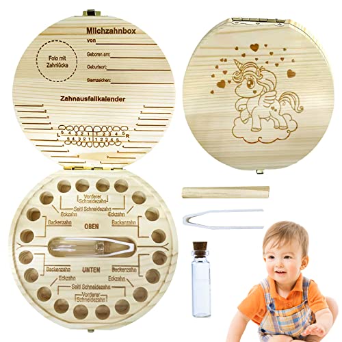 Seasboes Caja de dientes de madera, caja de dientes de leche, caja de dientes de leche para niños y niñas, caja de almacenamiento para dientes de bebé, caja de recuerdo Cover