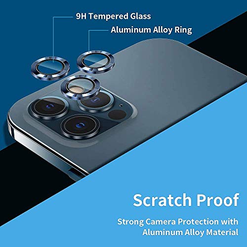 Image of V MOBITE Camera Lens Protector Ring for iPhone 12 Pro | Scratch Resistant Metal Camera Lens Guard | HD Clear Anti-Shock Dustproof Lens Protection Cover | Easy Installation Blue