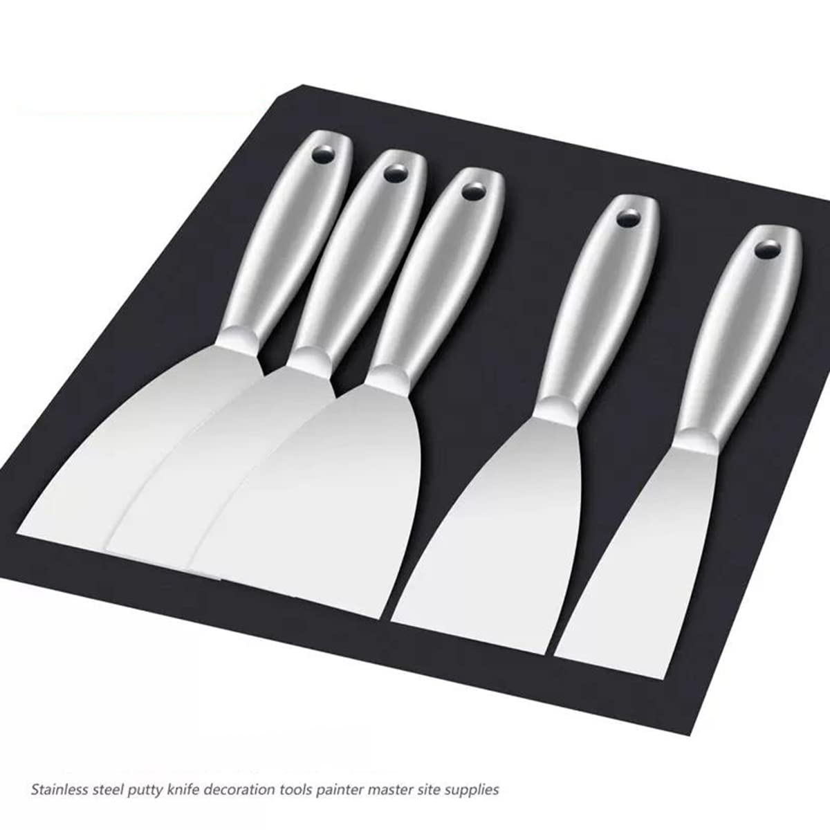 Coltello per stucco, in acciaio inox, per stucco e cartongesso, per stucco, riempitivo, per pareti e carta da parati, raschietto