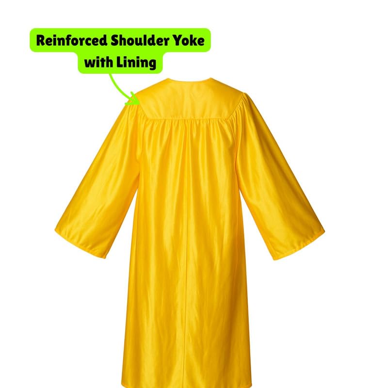Image of Gradzilla Graduation Cap and Gown Set - Shiny Finish for High School and College, Durable Robes for Commencement Ceremonies