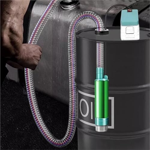 Pompa olio/acqua 2 in 1, compatibile con batteria Makita 18v Pompa for trasferimento olio acqua carburante senza fili da 38 mm Batteria da 60 l/min Batteria non inclusa C8x9 - 4