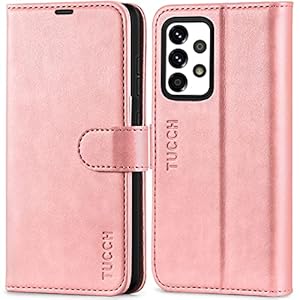 TUCCH Lederhülle für Galaxy A52 Hülle 5G TPU Handyhülle [RFID-Sperrung Blocker] [Aufstellfunktion] [Kartenfach…