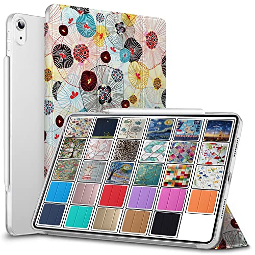 Image of DuraSafe Cases for iPad PRO 11 Inch 1 Gen 2018 [ PRO 11 1st ] A1980 A1934 A2013 A1979 MU0T2HN /A MU0Y2HN /A Printed Slim Lightweight Protective PC Dual Angle Stand Clear Flip Back Cover - Yarn Flowers