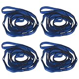 PATIKIL 71 Zoll Daisy Chain Gurte 4er Pack Starke Klettergurte Verstellbare Nylon Ketten Schlinge Mit 8 Schlaufen Für Aerial Yoga Hängematte Schaukel Blau