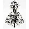 Large Foyer/Entryway Wrought Iron Chandelier 50″ Inches Tall with Crystal! H50″ x W30″