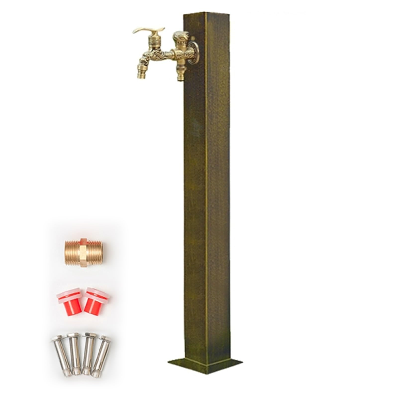 Genérico Columna de Agua para jardín, Grifo Exterior de Acero Inoxidable para Patio, Poste de Doble Salida, Superficie, artesanía Antigua para Patio de Villa Familiar (65 cm/26 Pulgadas)