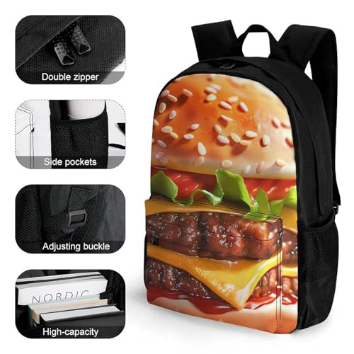 Cheeseburger Fast Food Pattern Laptop Backpack for Men Women Shoulder Bag Business Work Bag Travel Casual Daypacks3