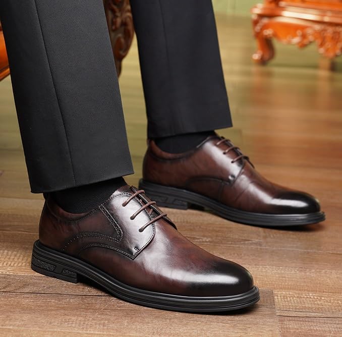 Royal Blue Dress Shoes for Men Lace Up Leather Monk Strap Loafers Shoes Casual Wedding Faux Patent Derby Shoe2