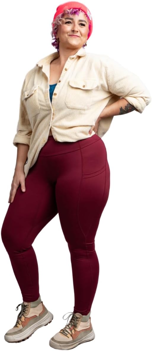 Women's Go Free 7/8 Leggings with GoFly Pee Zipper & Pockets Ultra-Soft Stretch, Squat Proof Spandex Yoga Running