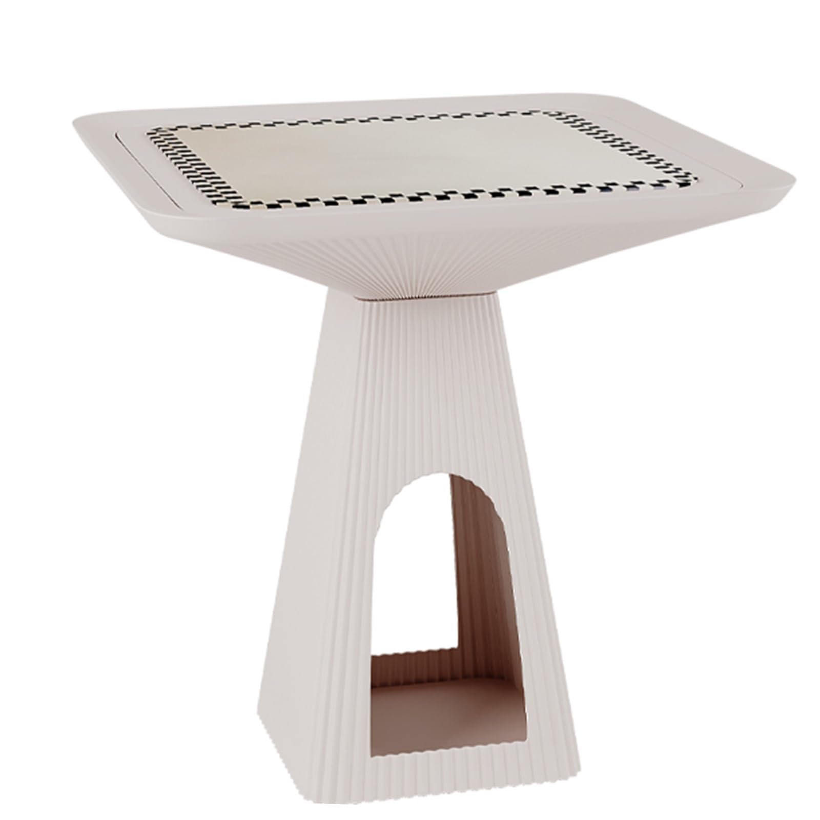 SXZenSpace Nesting Coffee Table Set of 2, Square Tables with 2 Drawers, Side Living Room, Luxury Modern Accent Center for Room(White,Small)