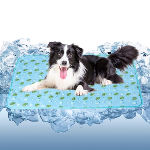 DELIFUR Alfombrilla de refrigeración para perros, alfombrilla de refrigeración para mascotas, para exteriores, almohadilla de autoenfriamiento para cachorros, perros pequeños y medianos, lavable a