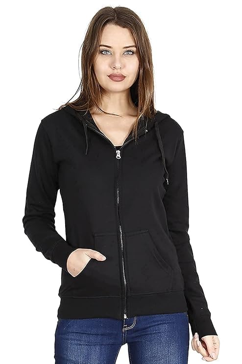 absolute global Women's Cotton Full Zipper Sweatshirt Hoodies with Kangaroo Pocket - (Pack of 1)-picture-22