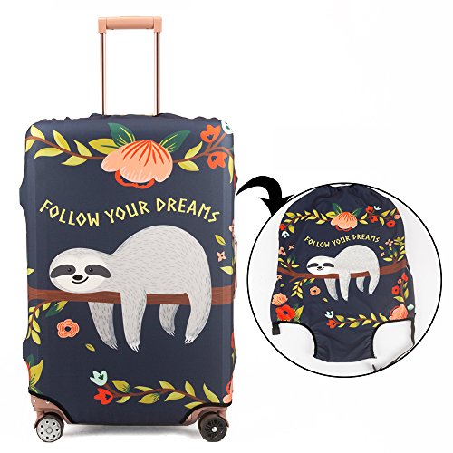 Spandex Travel Luggage Protector Suitcase Cover Fit 23-32 Inch Luggage (sloth, M)2