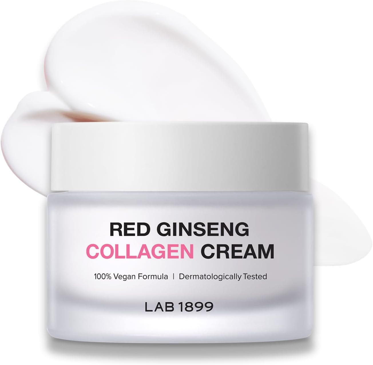 LAB 1899 Red Ginseng Collagen Cream - Vegan Firming Cream for Loose Skin, Face Moisturizer for Dry Skin, Korean Red Ginseng, Korean Skin Care Gifts for Women, 1.69 floz