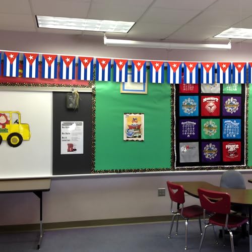 Image of Anley Cuba String Flag Pennant Flags, Patriotic Events 10th of October Cuban Independence Day Decoration Sports Bars - 33 Feet 38 Flags