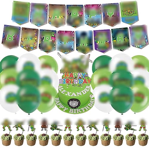36-teilige Anime Geburtstagsdeko Set - Banner, Ballons, Cupcake Topper Für Mottoparty