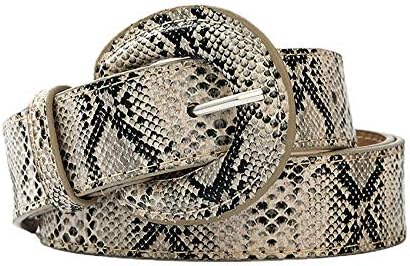 Women Belts Fashion Snakeskin Print PU Leather Waist Belt O-Ring Buckle Waistband for Jeans Dress Pants Casual