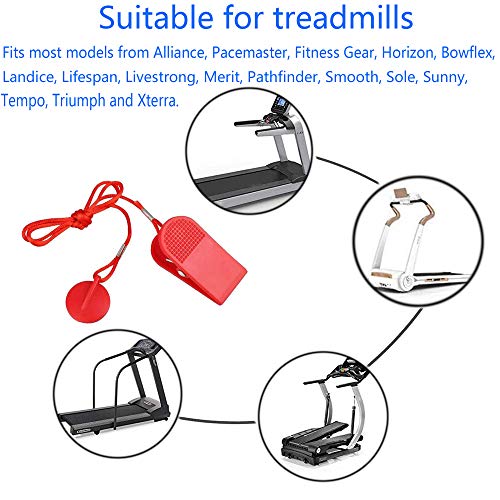 3 stuks loopband veiligheidssleutel voor alle NordicTrack Proform Image Weslo Reebok Epic Golds Gym Freemotion en Healthrider loopbanden (Rood) - Afbeelding 8