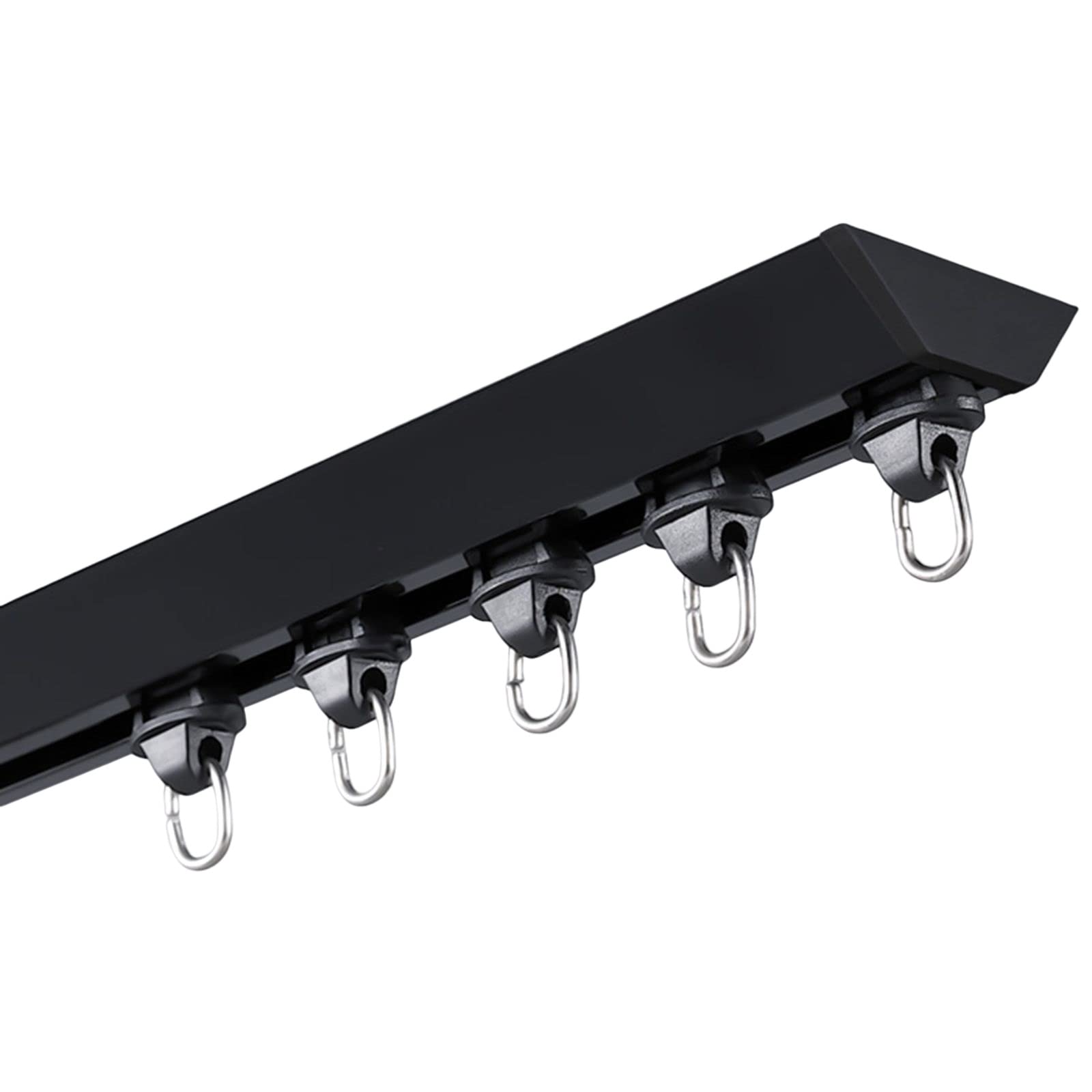 GLDYTVF Heavy Duty Aluminum Curtain Track Rail for Room Divider Ceiling Mounted with Rollers and End Caps Black 10.5Ft/320Cm