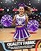 JenPen Women's Cheerleader Costume Halloween High School Cheerleading Outfit Musical Cheer Uniform Hair Bow Pom Pom(Purple,M)