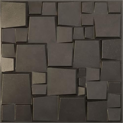 Miniatura 1 de Ekena Millwork 19 58 pulgadas de ancho x 19 58 pulgadas de alto, moderno panel de pared cuadrado EnduraWall decorativo, acero desgastado (paquete de