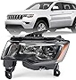 FIONE - For Jeep Grand Gherokee Headlight Assembly 2016 2017 2018 2019 2020 [Halogen Model] Chrome Housing Projector Headlights Headlamps Left Driver LH Side 68266647AD CH2502309 DOT Certified