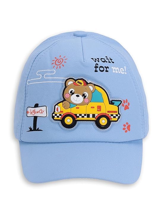 Image of Happy Shopping - Kids Cotton Summer Caps Unisex Hat Soft Knit Flap Sun Protection Casual Baseball Cap for Boys Girls (Age 2-7 Yrs) Beige