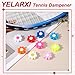 YELARXI Tennis Dampener, Flower Silicone Tennis Racket Dampeners Racket Shock Absorber to Reduce Vibration Soft Cute Fitting for (Players/Universal Fit for All Racquets) 4Pcs & White