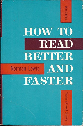 How to Read Better and Faster 0690416385 Book Cover