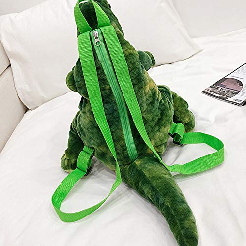 LEFUYAN Mochila infantil com estampa de dinossauro, bolsa escolar de pelúcia com desenho de animal,