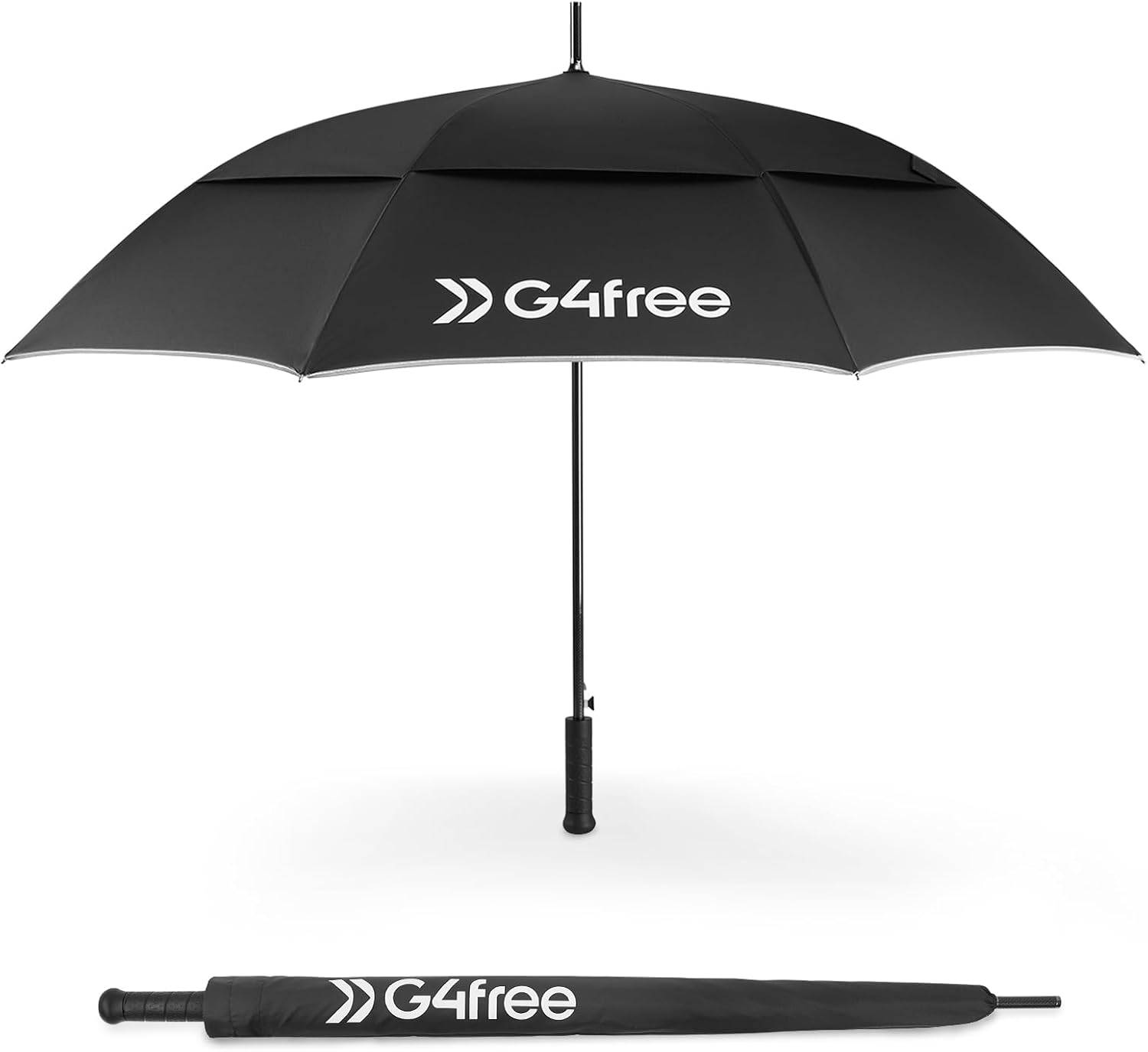 G4Free 62 Inch Carbon Fiber Golf Umbrella - Windproof Double Vented, Super Lightweight Automatic Open for Rain & Sun, Covers 2-3 People