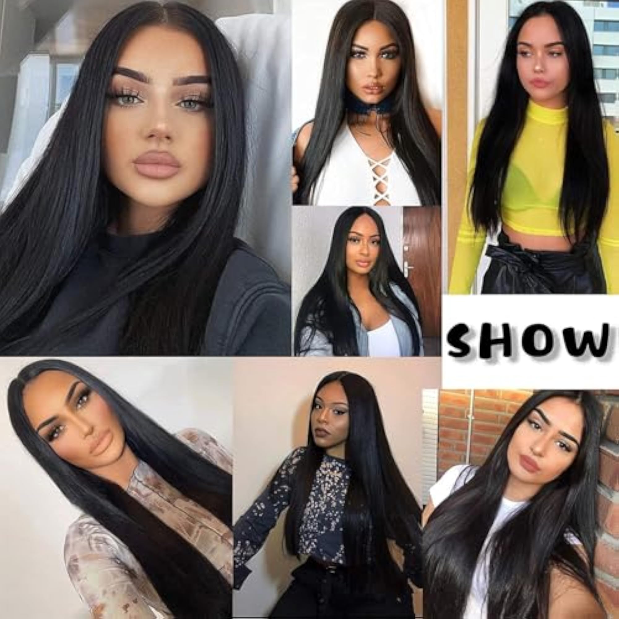 Elegant Long Straight Synthetic Wig, Heat Resistant
