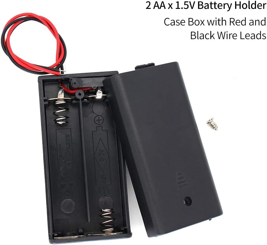 Lot De 10 Supports Piles AA 3V Avec Couvercle, Interrupteur ON/OFF Et Câbles – Idéal Arduino & DIY