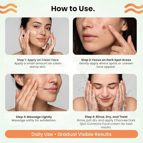 Image of Charwee Dark Spot Remover Face Wash Scrub Gel Cleanser - 100ml | With Kojic and Hyaluronic Acid | Soothing Aloe Vera | Removes Dark Sports and Helps Brighten Skin