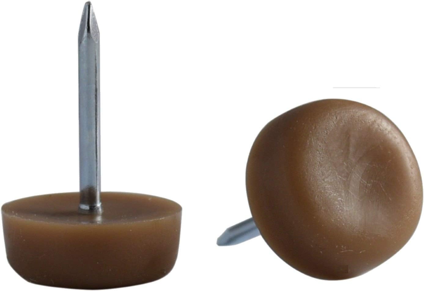 Desunia 3/4" Dia. Nylon Slider Glides for Chairs, Stools, & Tables - Protects Your Floors as Furniture Slides Like Magic Over Tile, Carpet, & Hardwood - Brown - Box of 25