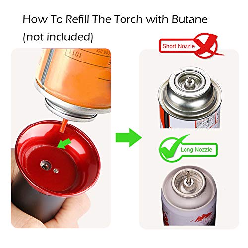 RenFox Flambierbrenner küchenbrenne Butan Gasbrenner mit Sicherheitsschloss Butangasbrenner Küche für Creme Brulee, BBQ… – Bild 5
