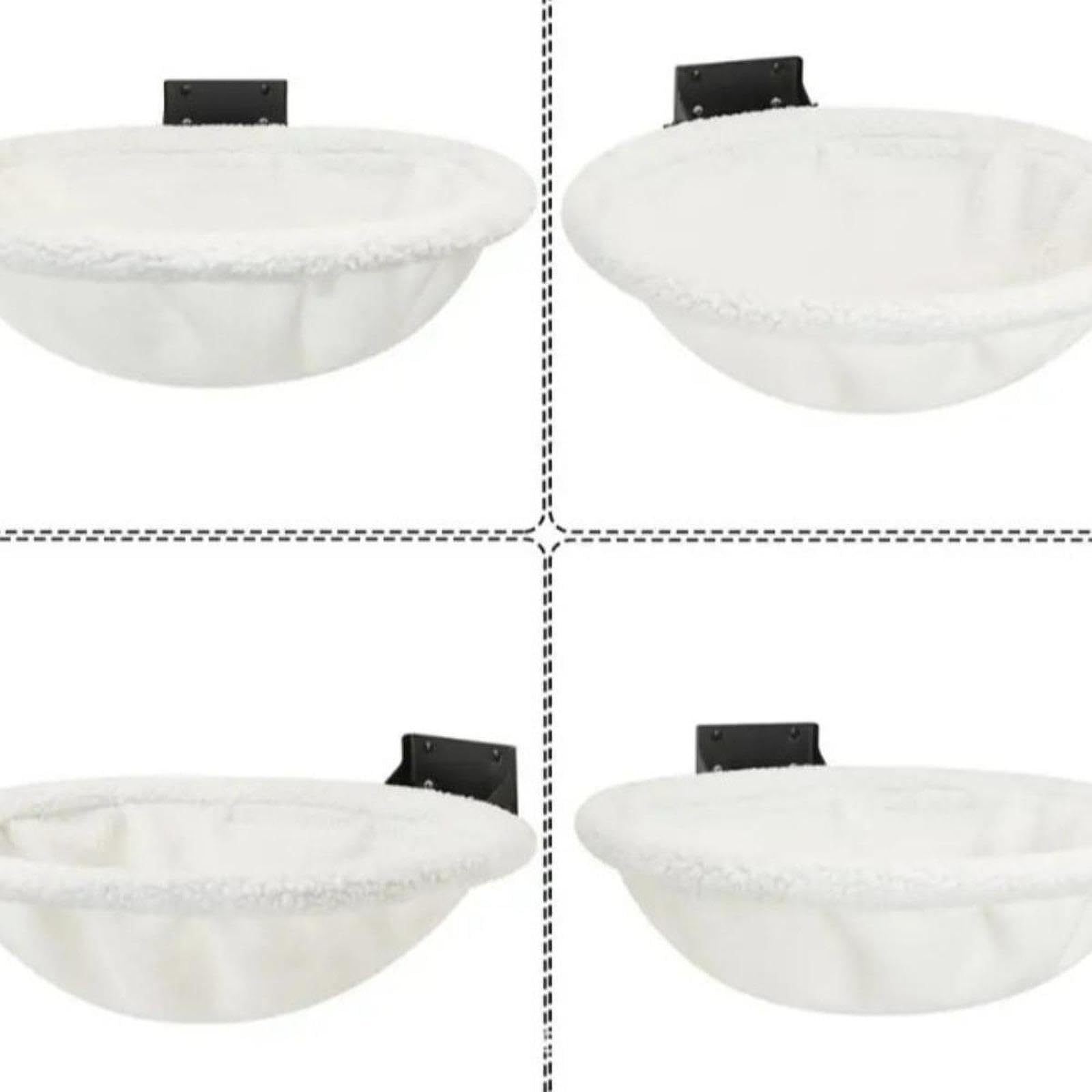 LOVIVER Hamac pour Chat, Support Suspendu Doux en Velours et Fer, Hamac pour Félin Pliable Confortable Fixation Murale, Lit Escalade pour Dormir/Jouer, Installation Facile, Blanc