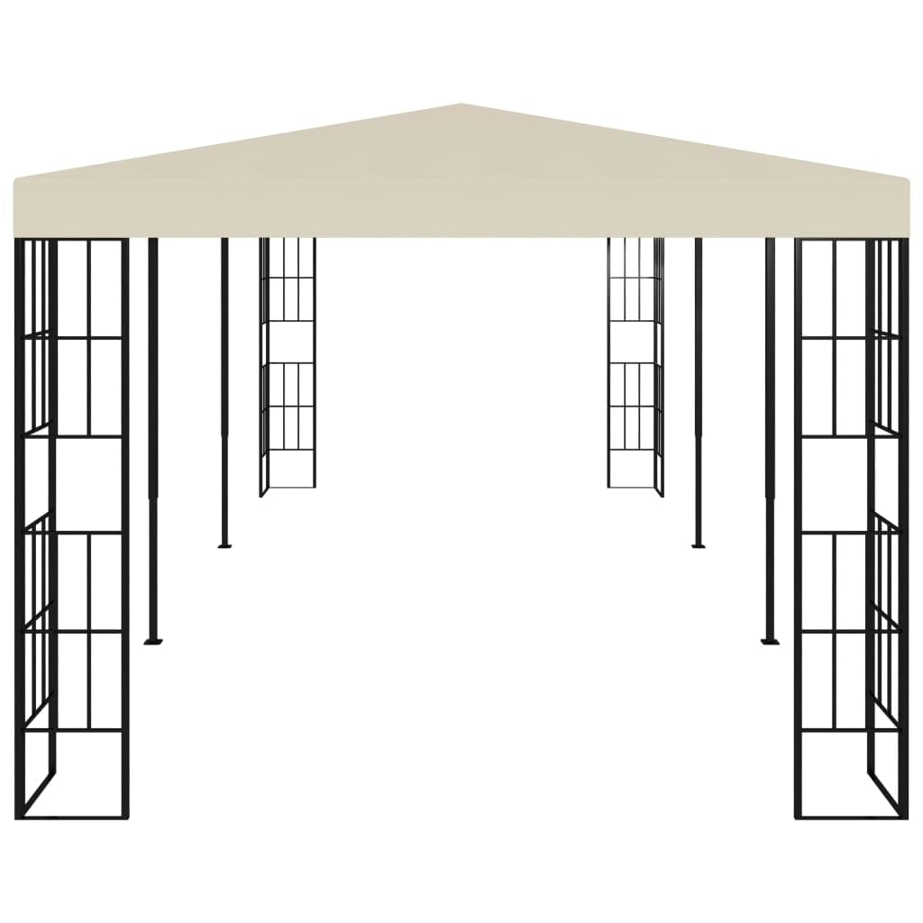 Gazebo per feste, gazebo da giardino, 3 x 6 m, colore crema, nero, in acciaio e poliestere, tettuccio parasole per giardino, terrazza, eventi, famiglia, barbecue, picnic