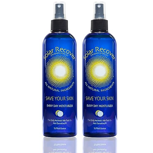 Solar Recover After Sun Moisturizing Spray 2-Pack (12oz Each) Hydrating Facial & Body Mist for Sunburn Relief 2460 Sprays Per Bottle Vitamin E & Calendula All Natural After Sun Lotion Alternative