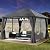 MASTERCANOPY 10x12 Outdoor Hardtop Gazebo Aluminum Frame Polycarbonate Top Canopy with Curtains and Netting, Dark Grey