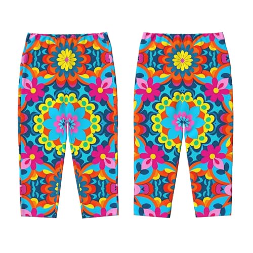 Pajama Pants Pajama Bottoms with Elastic Waistband Sleepwear Lounge Pants, Mandala Flowers Print 33