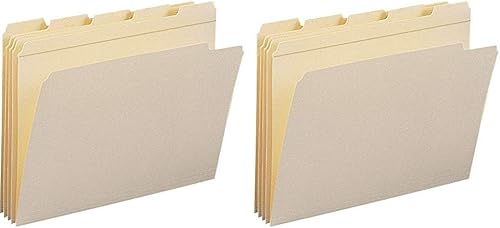 Smead Carpeta de archivos, pestaña reforzada de corte 15, posiciones surtidos, tamaño carta, manila, 100 por caja (10356) (paquete de 2)