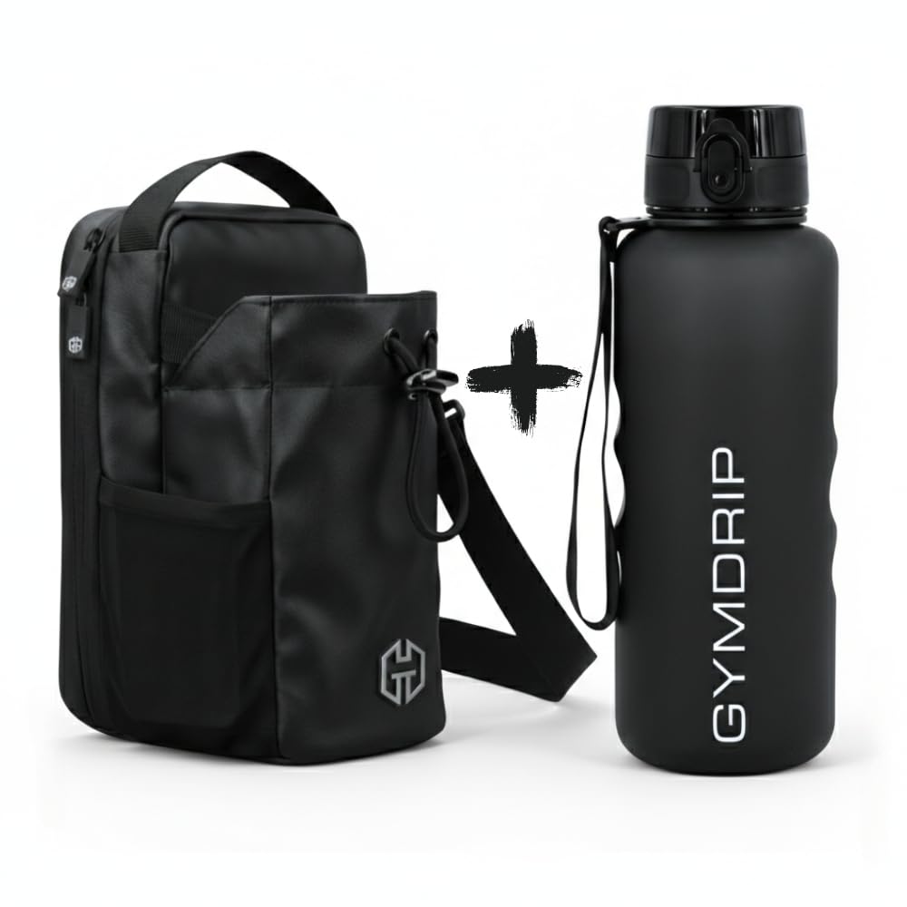 Magnetic-Bottle-Bag + 1,5L Premium Trinkflasche – Gym Bundle mit Flaschenhalter, Früchteeinsatz & Zubehörfach