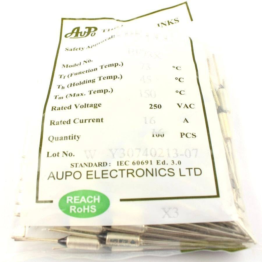 Generic 10 Pcs Thermal Fuse Cutoff TF 73 Degree 250V 16A BF73X